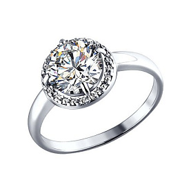 Кольцо SOKOLOV - Серебро 925, Фианит (арт. 94010497)