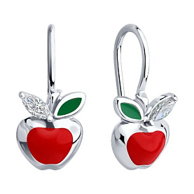 Серьги Diamant - Серебро 925, Фианит, Эмаль (арт. 94-120-02171-1)