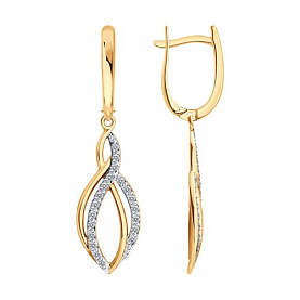 Серьги SOKOLOV - Золото 585, Фианит (арт. 0200880)