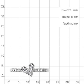 Кольцо Аквамарин - Серебро 925, Фианит (арт. 600754А.5)