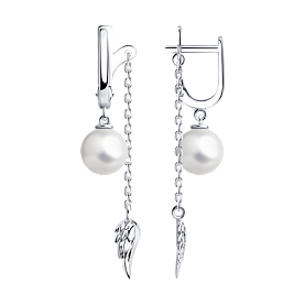 Серьги SOKOLOV - Серебро 925, Жемчуг синтетический (арт. 94025017)