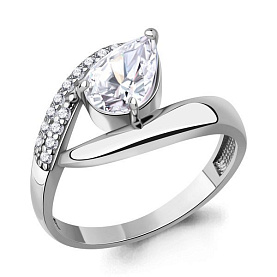 Кольцо Аквамарин - Серебро 925, Фианит (арт. 600569А.5)