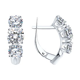 Серьги SOKOLOV - Серебро 925, Фианит (арт. 94022963)