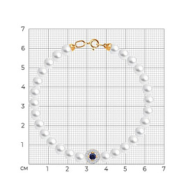 Браслет SOKOLOV - Золото 585, Жемчуг культивированный, Синтетический сапфир , Фианит (арт. 795000)