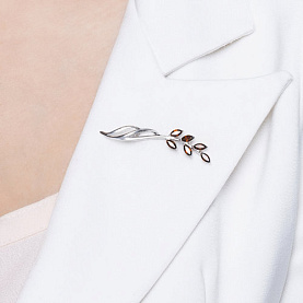 Брошь SOKOLOV - Серебро 925, Гранат (арт. 92040045)