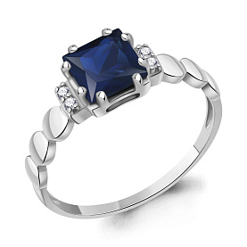 Кольцо Аквамарин - Серебро 925, Синтетический сапфир (арт. 600675АБ.5)