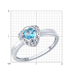 Кольцо SOKOLOV - Серебро 925, Топаз, Фианит (арт. 92014746)
