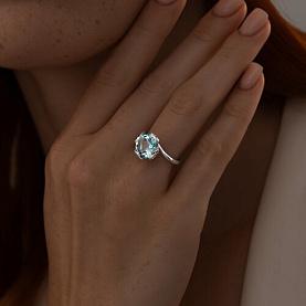 Кольцо SOKOLOV - Серебро 925, Топаз, Фианит (арт. 92011793)
