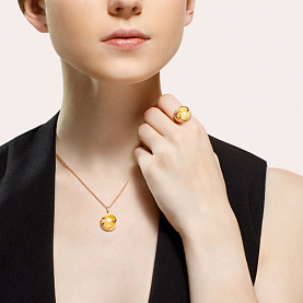 Кольцо Diamant - Серебро 925, Янтарь пресс. (арт. 93-310-00840-1)