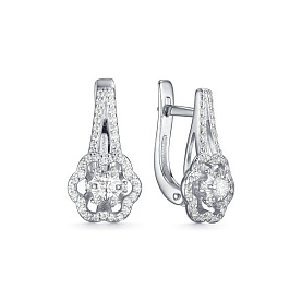 Серьги Дар - Серебро 925, Синтетический муассанит, Фианит (арт. С-3819рс1612800)