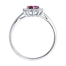 Кольцо SOKOLOV - Серебро 925, Родолит, Фианит (арт. 92014636)