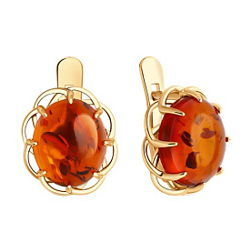 Серьги SOKOLOV - Серебро 925, Янтарь (арт. 83020366)