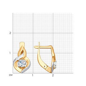 Серьги SOKOLOV - Золото 585, Фианит (арт. 028063)