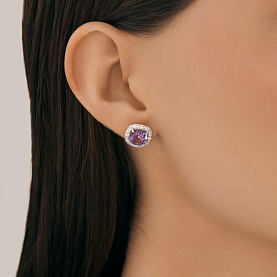 Серьги SOKOLOV - Серебро 925, Аметист, Фианит (арт. 92023189)