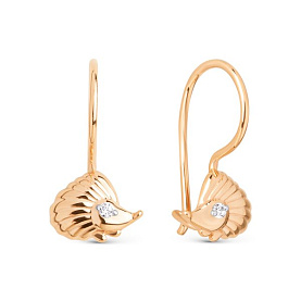 Серьги ЮФ Династия - Золото 585, Фианит (арт. 022432-1102)