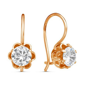 Серьги Красная пресня - Серебро 925, Фианит (арт. 338785)