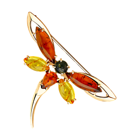 Брошь Diamant - Серебро 925, Янтарь пресс. (арт. 93-340-00468-1)