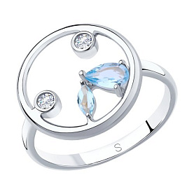 Кольцо SOKOLOV - Серебро 925, Топаз, Фианит (арт. 92011871)