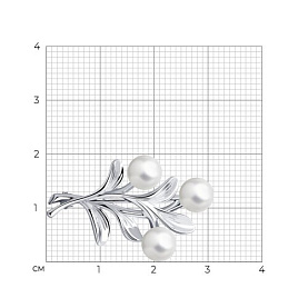Брошь SOKOLOV - Серебро 925, Жемчуг имитация (арт. 94040284)