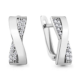 Серьги Аквамарин - Серебро 925, Фианит (арт. 49239А.5)