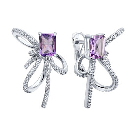 Серьги SOKOLOV - Серебро 925, Аметист, Фианит (арт. 92023301)