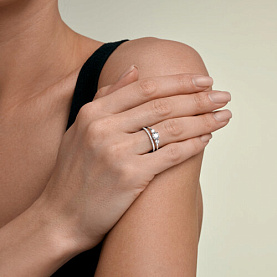 Кольцо SOKOLOV - Золото 585, Фианит (арт. 019886-3)