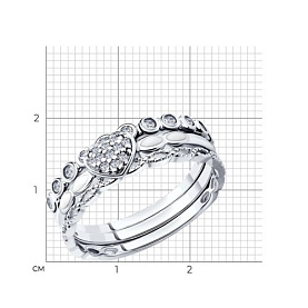 Кольцо SOKOLOV - Серебро 925, Фианит, Эмаль (арт. 94011705)