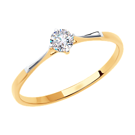 Кольцо SOKOLOV - Золото 375, Фианит (арт. 018637-4)