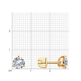 Серьги SOKOLOV - Золото 585, Фианит (арт. 0200232)
