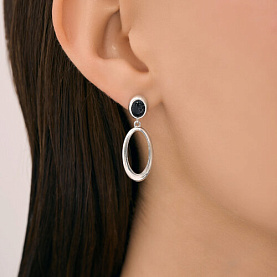 Серьги Diamant - Серебро 925, Авантюриновое стекло (арт. 94-122-02376-1)