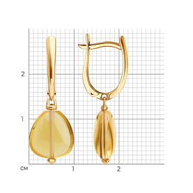 Серьги SOKOLOV - Золото 585, Цитрин (арт. 729258)