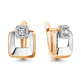 Серьги Аквамарин - Серебро 925, Фианит (арт. 46642А.6)