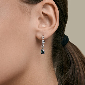 Серьги SOKOLOV - Золото 585, Топаз лондон (арт. 729375-3)