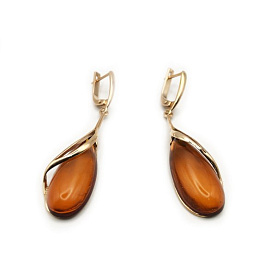 Серьги Янтарная волна - Серебро 925, Янтарь (арт. 821134к)