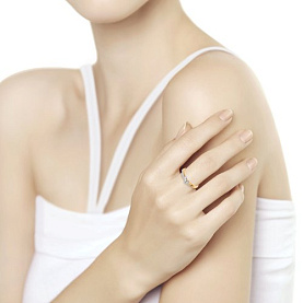 Кольцо SOKOLOV - Золото 585, Фианит (арт. 018552)