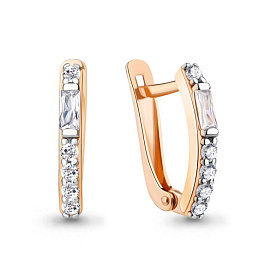 Серьги Аквамарин - Серебро 925, Фианит (арт. 49811А.6)