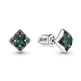 Серьги Аквамарин - Серебро 925, Агат, Кристалл (арт. 4486509Ч.5)