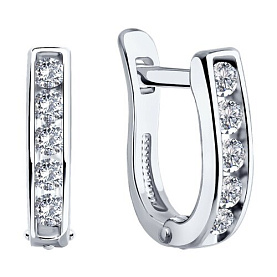 Серьги SOKOLOV - Серебро 925, Фианит (арт. 94026402)