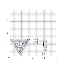 Серьги Diamant - Серебро 925, Фианит (арт. 94-122-02427-1)