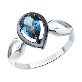 Кольцо SOKOLOV - Серебро 925, Топаз лондон (арт. 92012172)