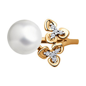 Кольцо Diamant - Серебро 925, Жемчуг культивированный, Фианит (арт. 93-310-02080-1)