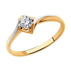 Кольцо SOKOLOV - Золото 375, Фианит (арт. 018363-4)