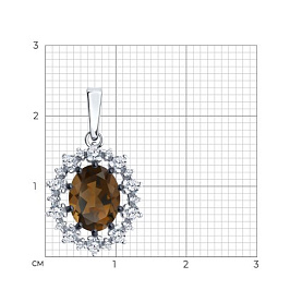 Подвеска Diamant - Серебро 925, Раухтопаз, Фианит (арт. 94-330-02042-4)