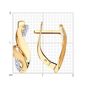 Серьги SOKOLOV - Золото 585, Фианит (арт. 028219)