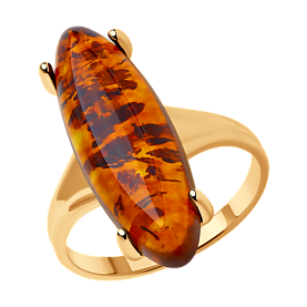 Кольцо SOKOLOV - Серебро 925, Янтарь пресс. (арт. 83010030)