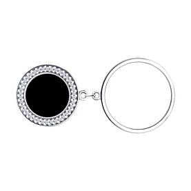 Кольцо SOKOLOV - Серебро 925, Оникс, Перламутр, Фианит (арт. 92014673)