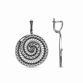 Серьги Красная пресня - Серебро 925 (арт. 33010398)