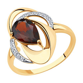Кольцо Diamant - Золото 585, Гранат, Фианит (арт. 51-310-00938-1)