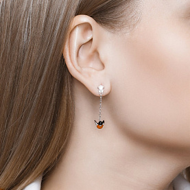 Серьги SOKOLOV - Серебро 925, Фианит, Эмаль (арт. 94021854)