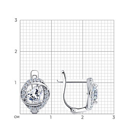 Серьги SOKOLOV - Серебро 925, Фианит (арт. 94025774)